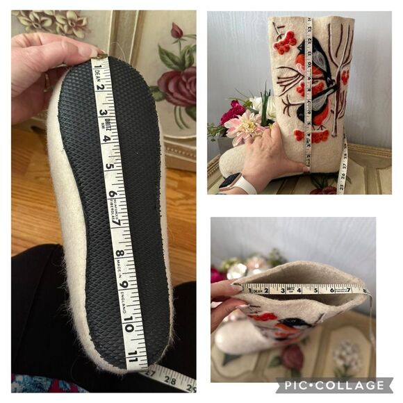 Vintage Russian Valenki Traditional Wool Felt Boots Beautiful Embroidered Birds - Picture 15 of 16